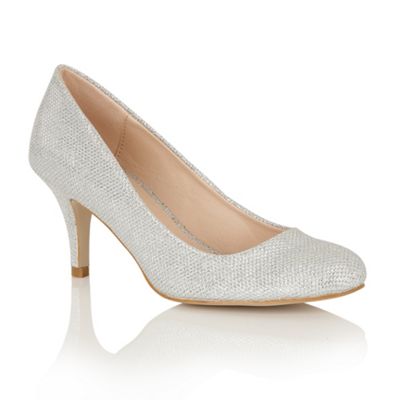Silver 'Korina' court shoes